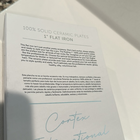 NIB Cortex International 100% Solid Ceramic Playes 1” Flat Iron w/temp control. - Picture 5 of 7